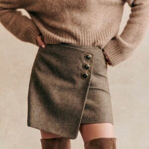 Sezane Peter Skirt Taupe - Size 4